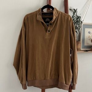 Faux suede hipster grandpa sweater